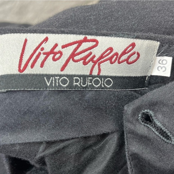VITO RUFOLO Italian Wool Charcoal Dress Psnts Size 36 Cuffed Hem - Picture 8 of 15